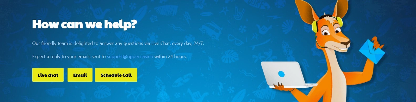 Ripper Casino live chat email support